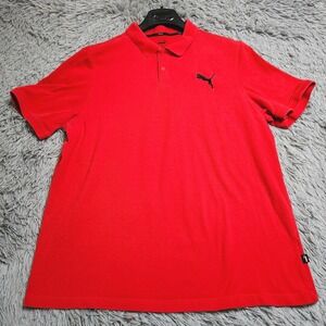 Puma Polo Shirt Mens XL Golf Tennis Sports Red Short Sleeve Large Puma‎ Logo